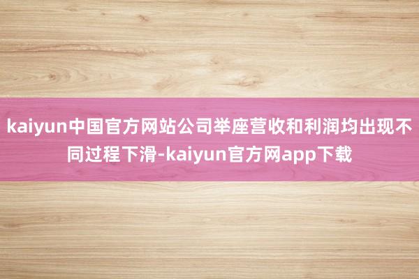 kaiyun中国官方网站公司举座营收和利润均出现不同过程下滑-kaiyun官方网app下载