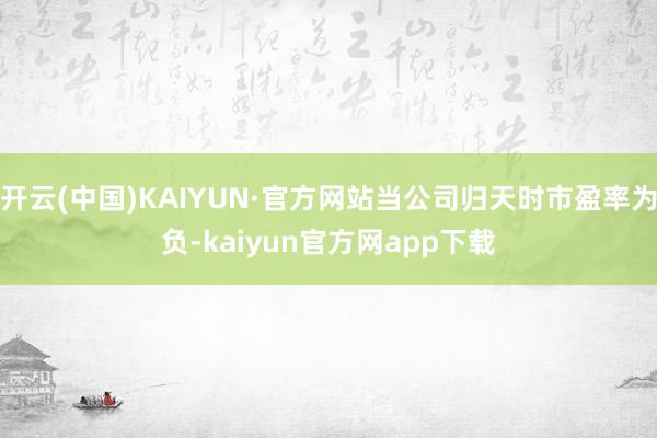 开云(中国)KAIYUN·官方网站当公司归天时市盈率为负-kaiyun官方网app下载